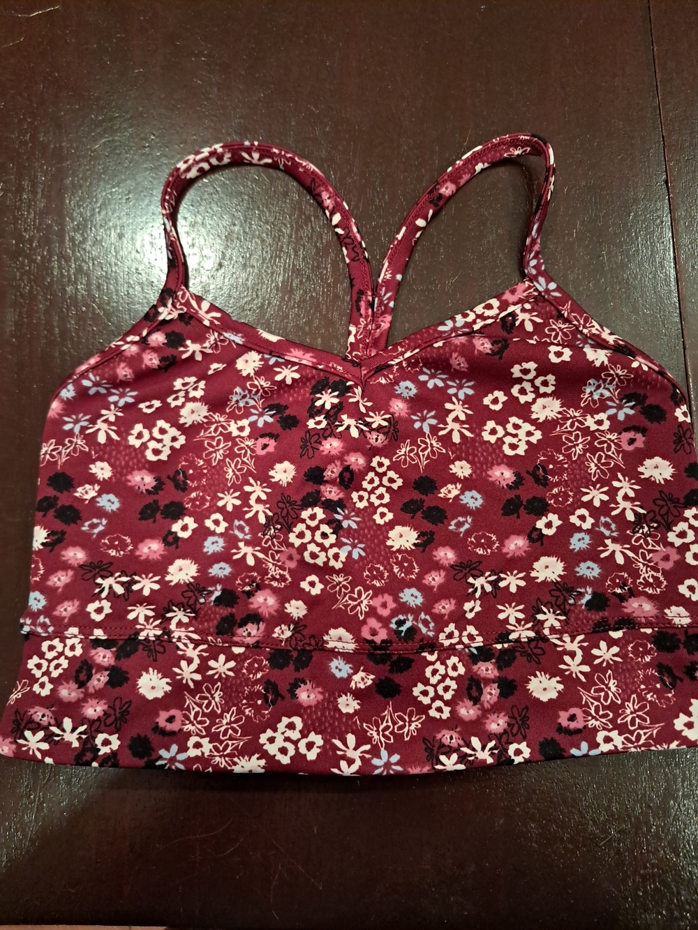 Floral Racerback Bralette — Burgundy